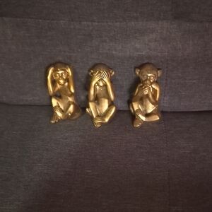 Gold Monkey Figurines Set